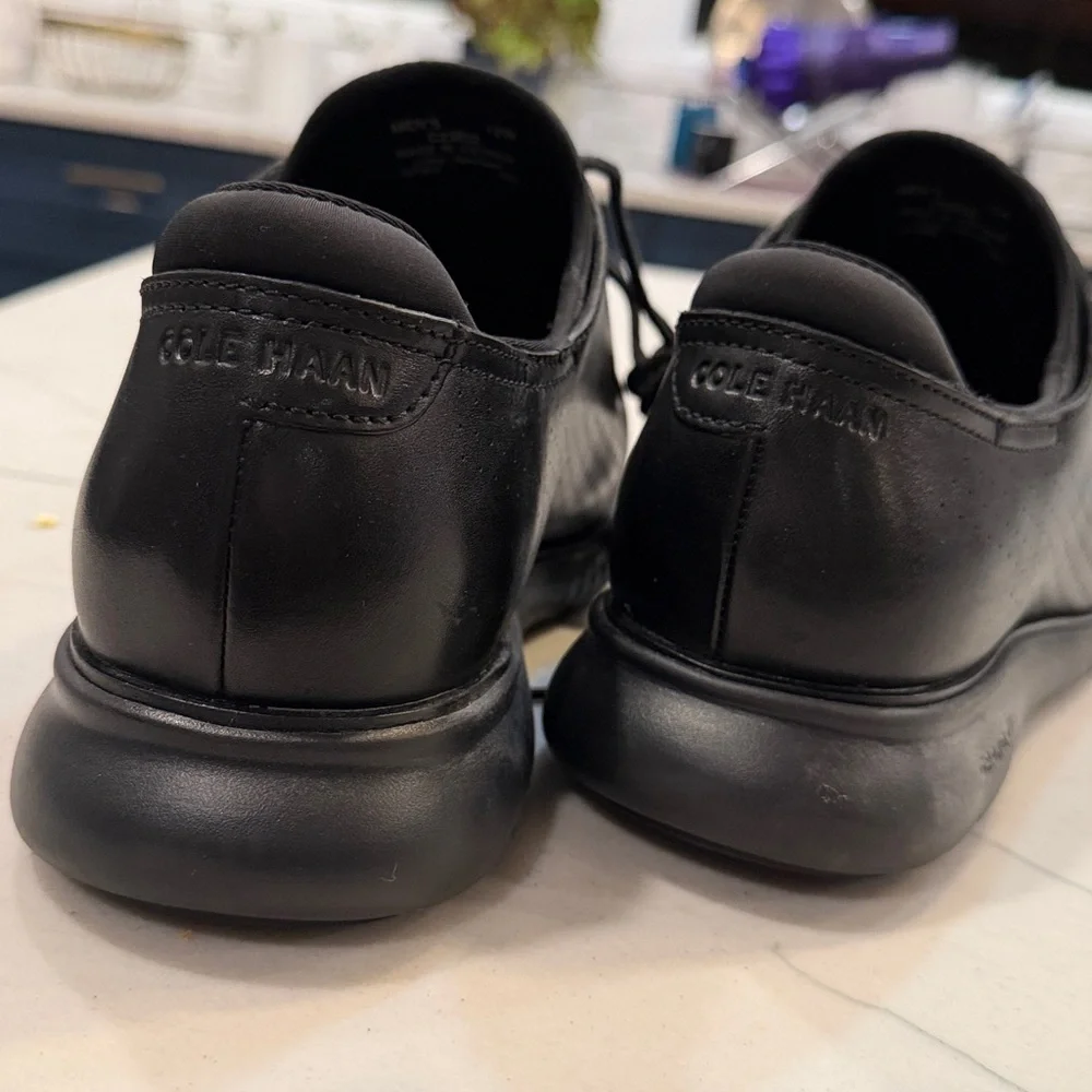 Cole Haan Black Perforated Oxfords - Picture 3 of 6